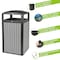 Alpine Industries 40 gal Rectangular Outdoor Can, Grey, Steel + Plastic wood, 21.26 in ALP471-40-WD-GRY - alternate 7